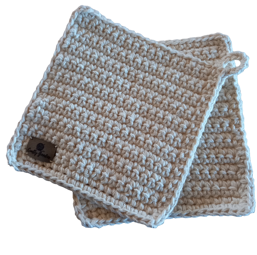 100% Cotton Natural Pot Holder Set