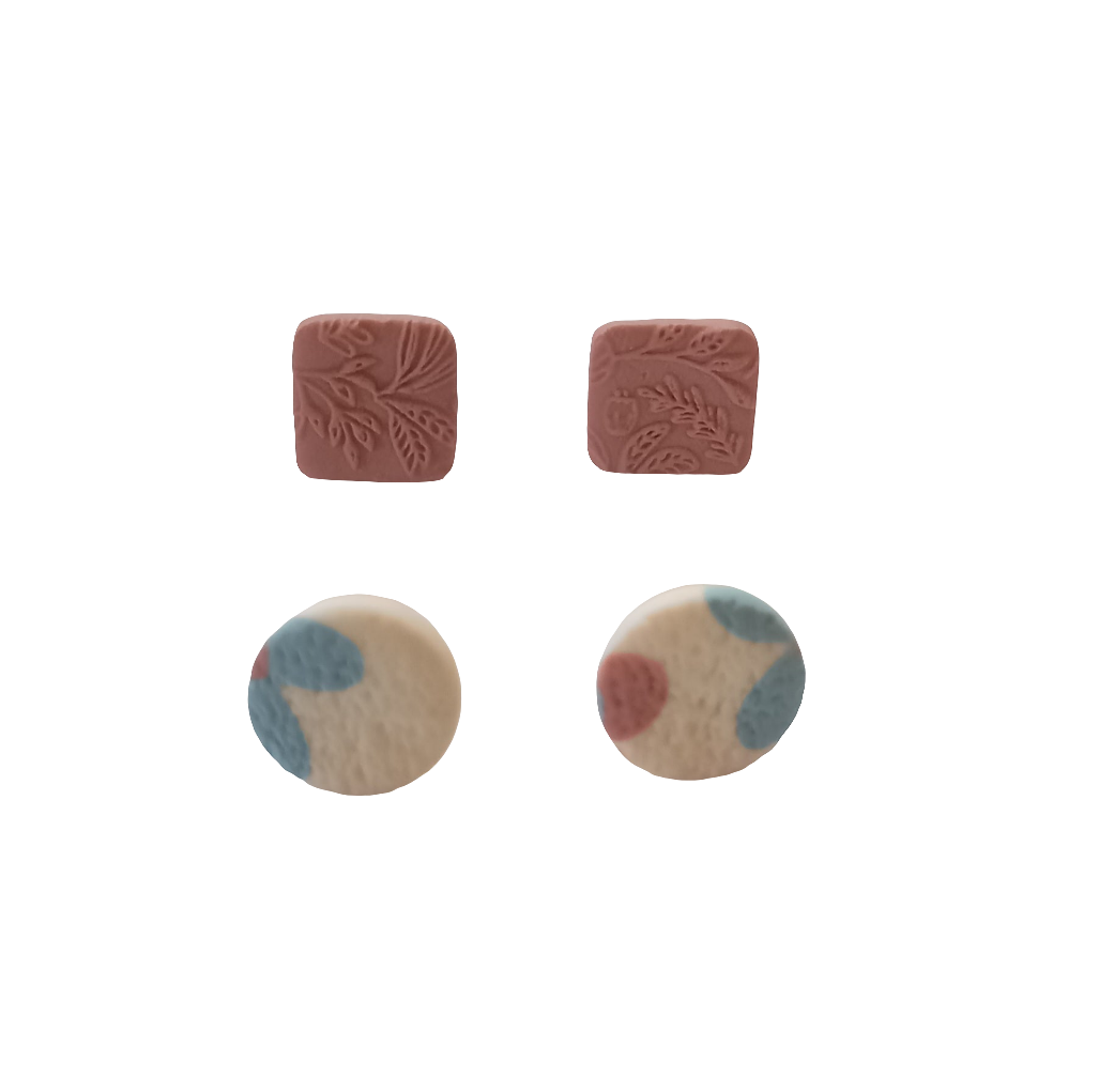 Polymer Clay Stud Earrings 2 Pack