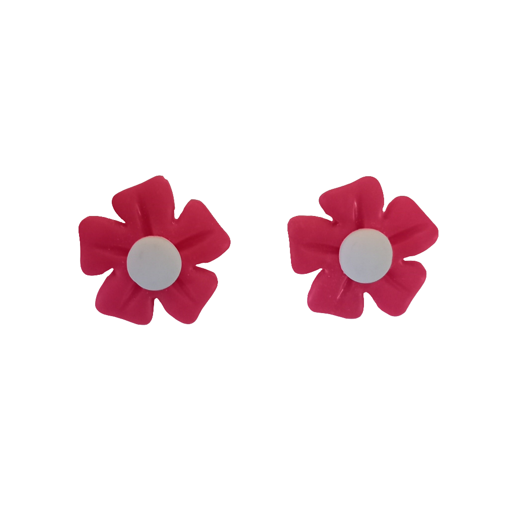 Polymer Clay Pink Flower Earrings