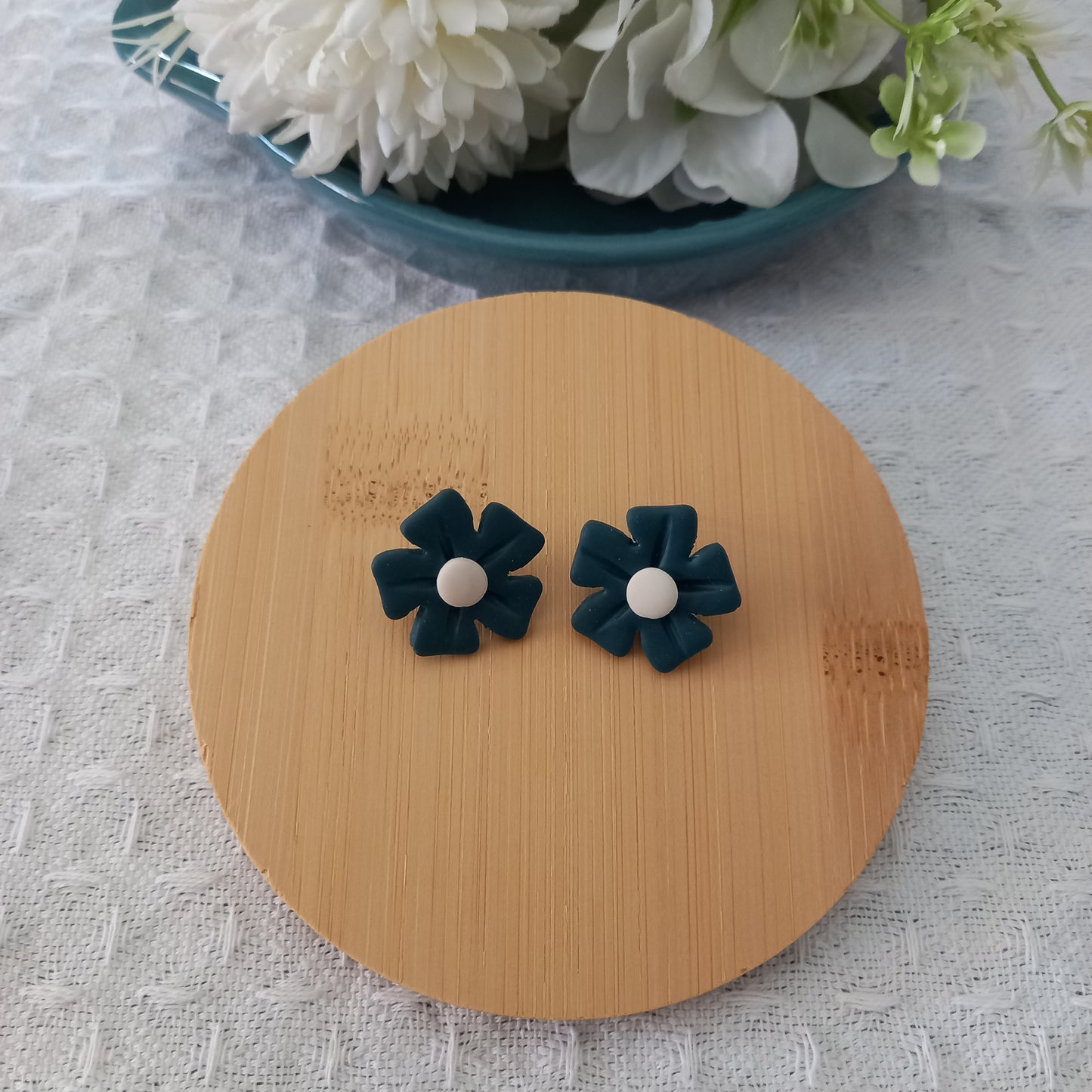 Polymer Clay Flower Stud Earrings