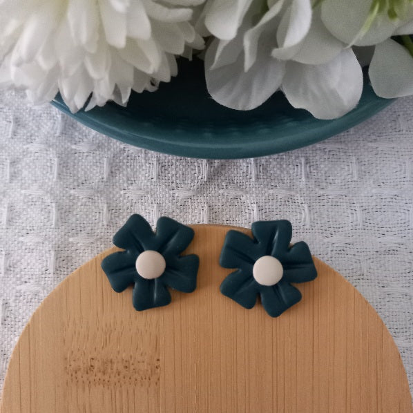 Polymer Clay Flower Stud Earrings