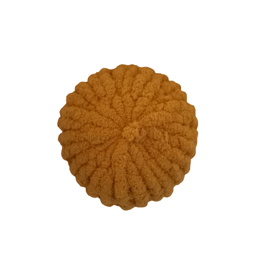 Round Hand-Knit Pillow Pouf - Compact Decorative Cushion (26cm)