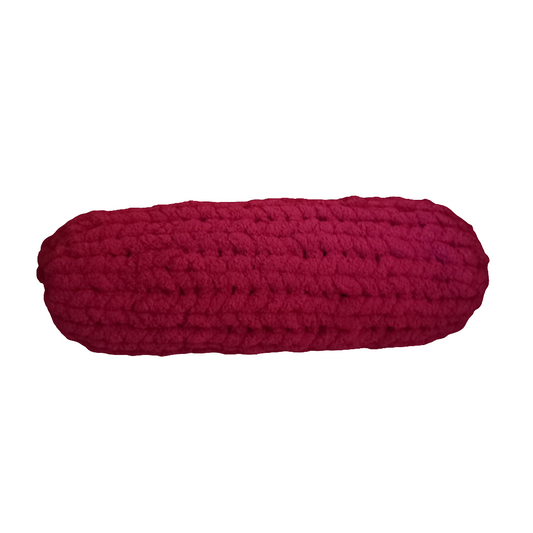 Long Hand-Knit Pillow Pouf - Soft Decorative Cushion (56cm)