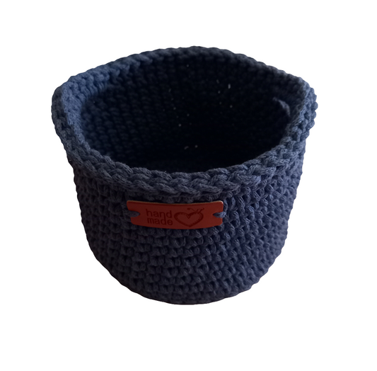 Small Eco Storage Basket - Handmade from Recycled Materials with Handles