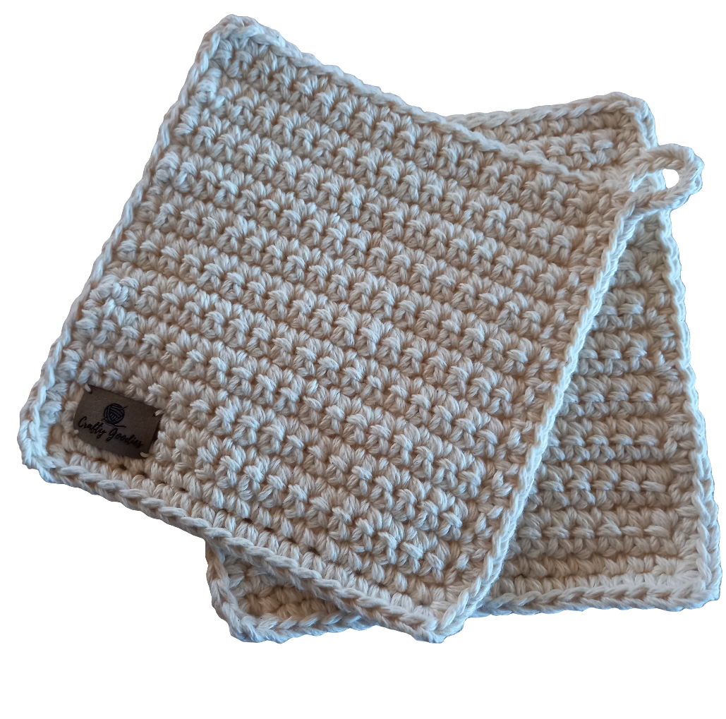 Natural Cotton Pot Holders - Premium Heat Protection (Set of 2)