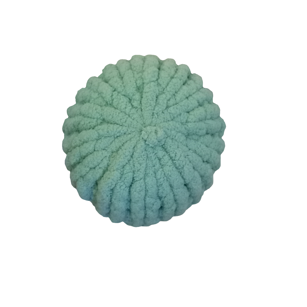 Round Hand-Knit Pillow Pouf - Compact Decorative Cushion (26cm)