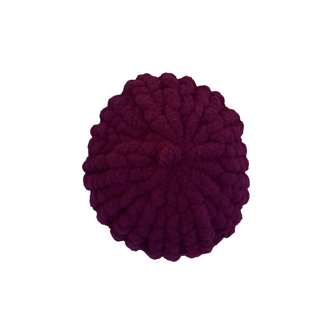 Round Hand-Knit Pillow Pouf - Compact Decorative Cushion (26cm)