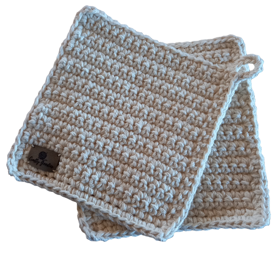 100% Cotton Natural Pot Holder Set