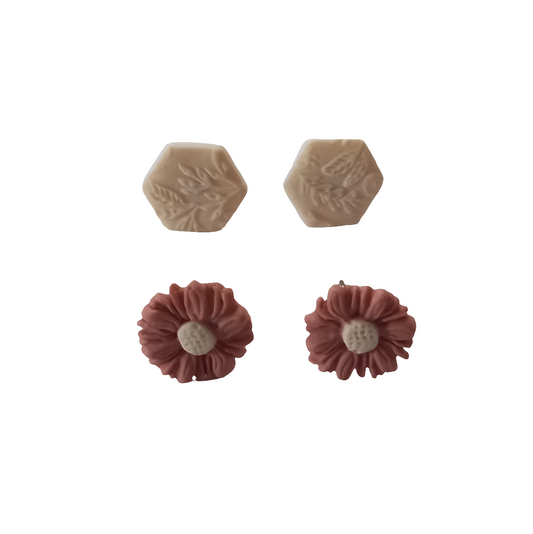 Polymer Clay Stud Earrings 2 Pack