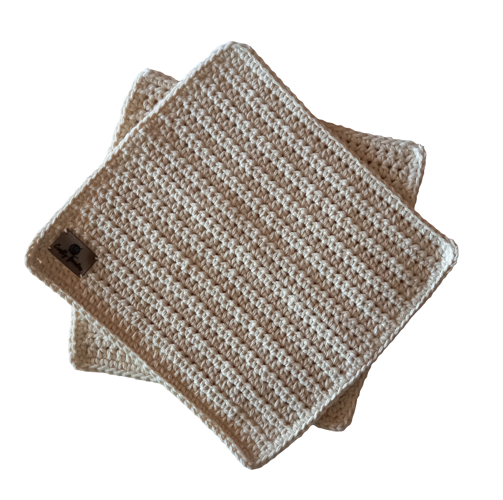 Premium Cotton Dish Cloth Set - Handmade Kitchen Essentials (Set of 2)