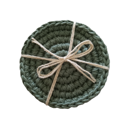 Pure Cotton Coaster Set - Classic Handmade Protection (Set of 4)