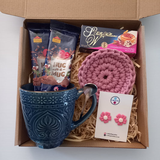 Hug In A Mug Gift Box - Perfect Gift for Her (Pink or Yellow Theme)
