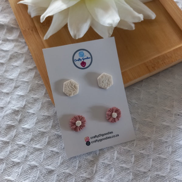 Polymer Clay Stud Earrings 2 Pack