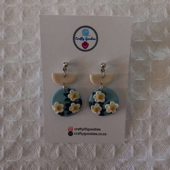 Polymer Clay Flower Dangle Earrings