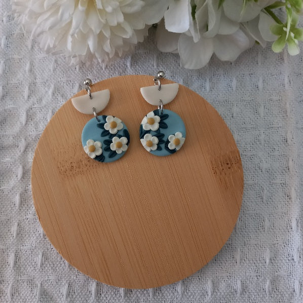 Polymer Clay Flower Dangle Earrings