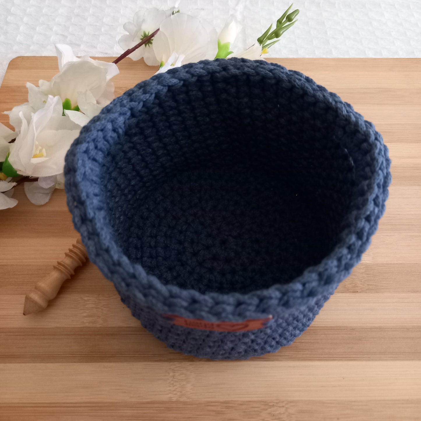 Small Eco Storage Basket - Handmade from Recycled Materials with Handles